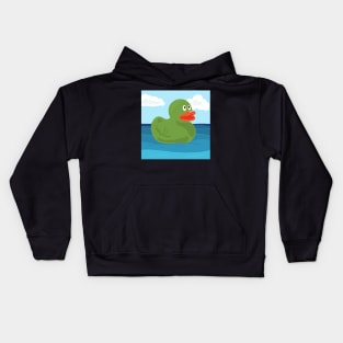 Green Rubber Duck Kids Hoodie